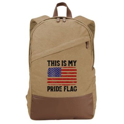 This Is My Pride Flag US Flag, 4th Of July Patriotic Cotton Canvas Backpack