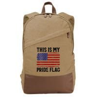 This Is My Pride Flag US Flag, 4th Of July Patriotic Cotton Canvas Backpack