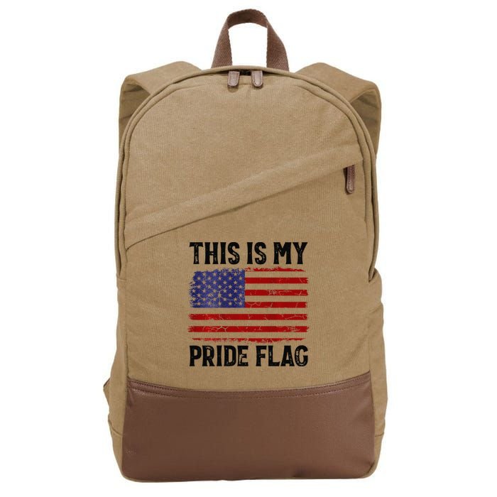 This Is My Pride Flag US Flag, 4th Of July Patriotic Cotton Canvas Backpack