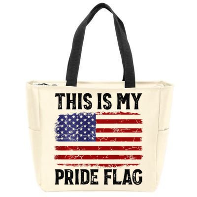This Is My Pride Flag US Flag, 4th Of July Patriotic Zip Tote Bag