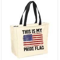 This Is My Pride Flag US Flag, 4th Of July Patriotic Zip Tote Bag