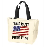 This Is My Pride Flag US Flag, 4th Of July Patriotic Zip Tote Bag