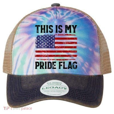 This Is My Pride Flag US Flag, 4th Of July Patriotic Legacy Tie Dye Trucker Hat