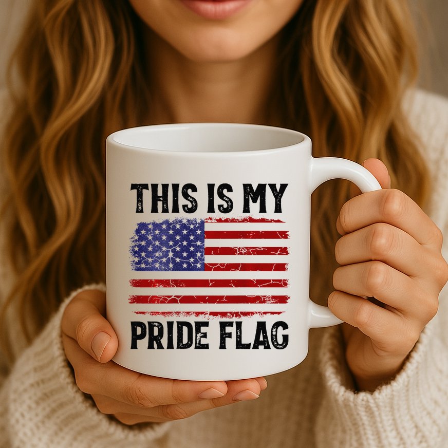 This Is My Pride Flag US Flag, 4th Of July Patriotic Mug