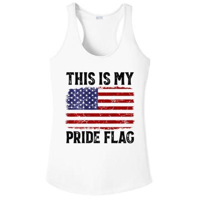 This Is My Pride Flag US Flag, 4th Of July Patriotic Ladies PosiCharge Competitor Racerback Tank