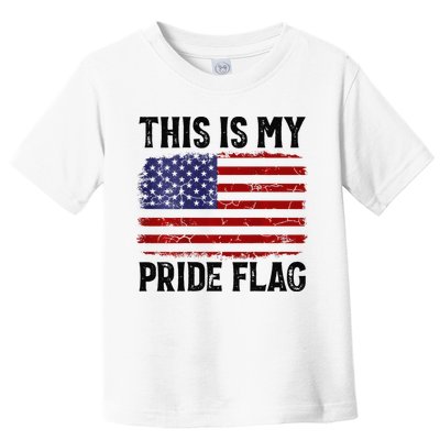 This Is My Pride Flag US Flag, 4th Of July Patriotic Toddler T-Shirt