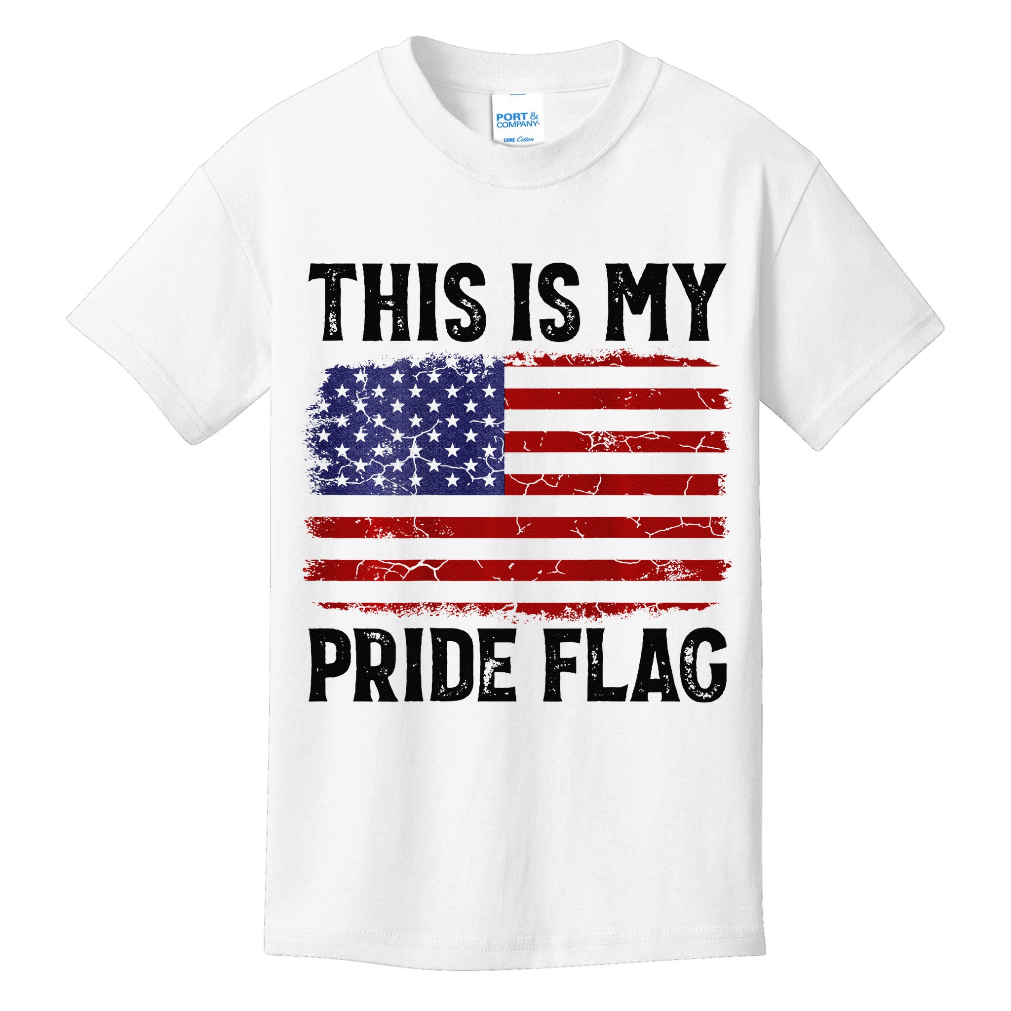 This Is My Pride Flag US Flag, 4th Of July Patriotic Kids T-Shirt