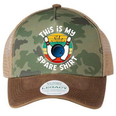 This Is My Spare Funny Bowling Ball Bowling Pins Legacy Tie Dye Trucker Hat