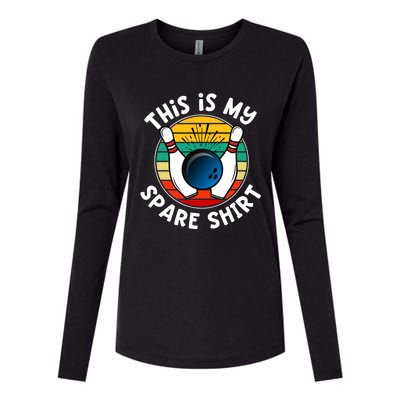 This Is My Spare Funny Bowling Ball Bowling Pins Womens Cotton Relaxed Long Sleeve T-Shirt