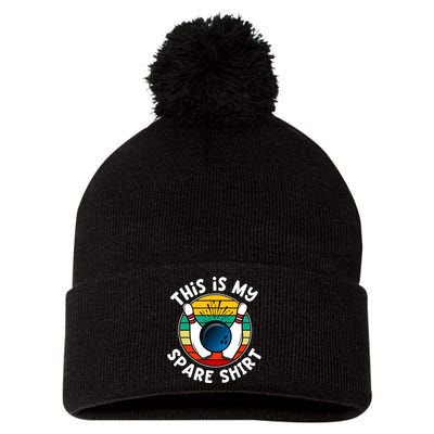 This Is My Spare Funny Bowling Ball Bowling Pins Pom Pom 12in Knit Beanie