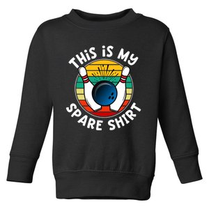 This Is My Spare Funny Bowling Ball Bowling Pins Toddler Sweatshirt