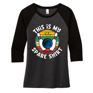 This Is My Spare Funny Bowling Ball Bowling Pins Women's Tri-Blend 3/4-Sleeve Raglan Shirt