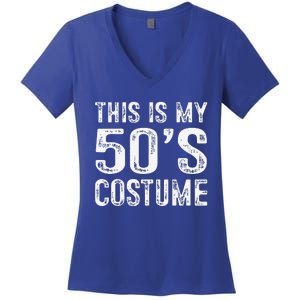 This Is My 50s Costume 1950s Halloween Costume Women's V-Neck T-Shirt