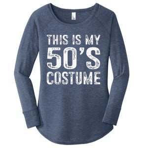 This Is My 50s Costume 1950s Halloween Costume Women's Perfect Tri Tunic Long Sleeve Shirt