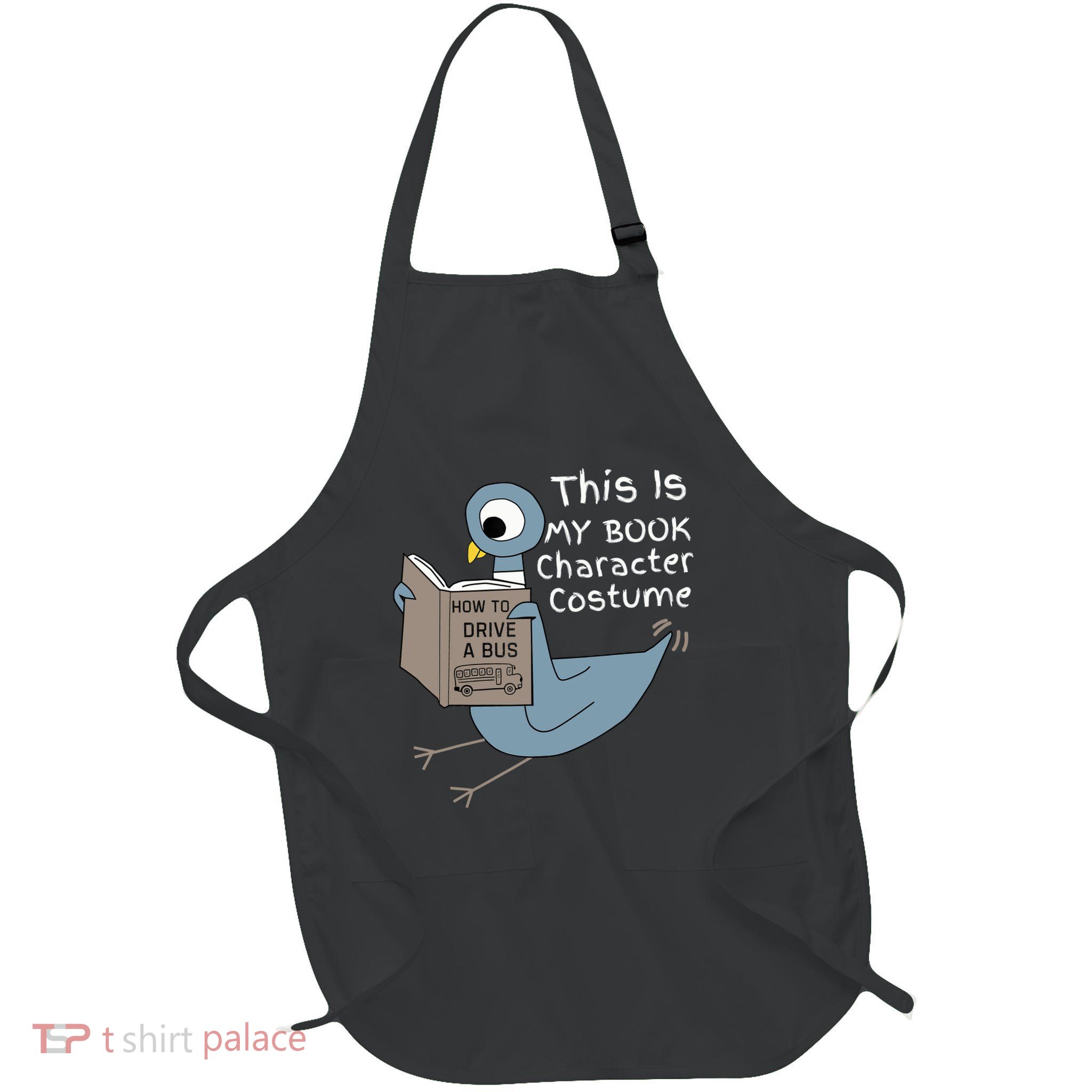 This Is My Book Character Costume Funny Pigeon Kids Reading  Full-Length Apron With Pockets