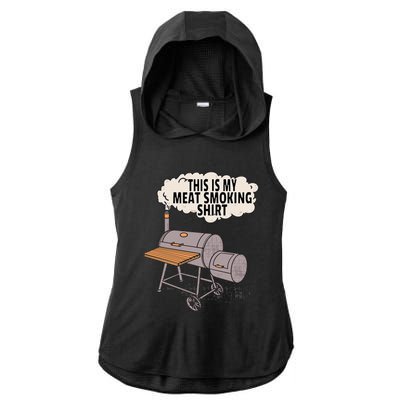 This Is My Meat Smoking Funny Backyard Smoker Grill Ladies PosiCharge Tri-Blend Wicking Draft Hoodie Tank