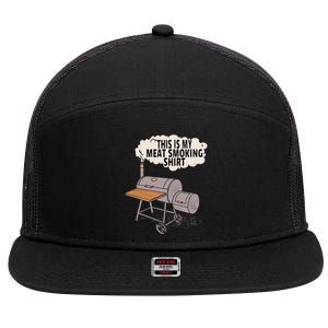 This Is My Meat Smoking Funny Backyard Smoker Grill 7 Panel Mesh Trucker Snapback Hat