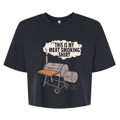 This Is My Meat Smoking Funny Backyard Smoker Grill Bella+Canvas Jersey Crop Tee