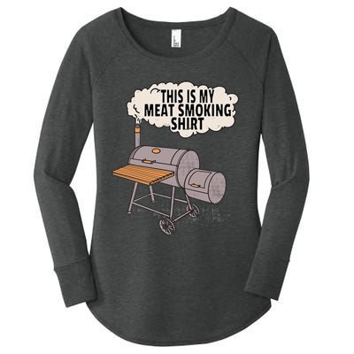 This Is My Meat Smoking Funny Backyard Smoker Grill Women's Perfect Tri Tunic Long Sleeve Shirt