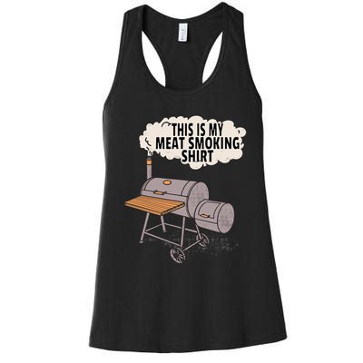 This Is My Meat Smoking Funny Backyard Smoker Grill Women's Racerback Tank