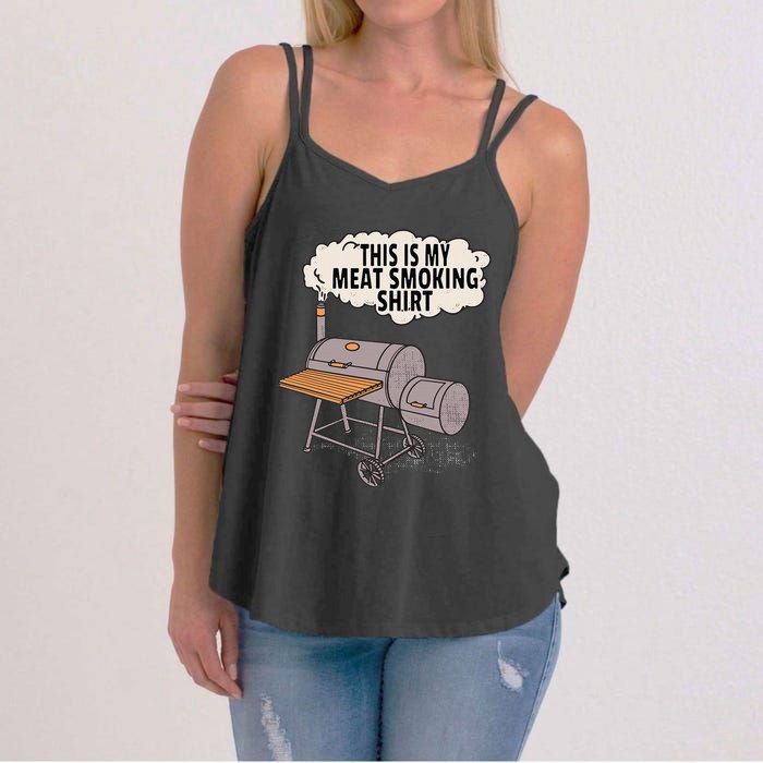 This Is My Meat Smoking Funny Backyard Smoker Grill Women's Strappy Tank