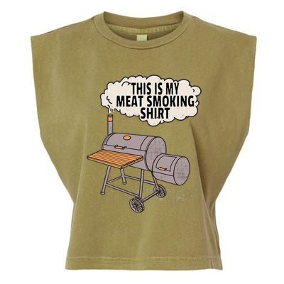 This Is My Meat Smoking Funny Backyard Smoker Grill Garment-Dyed Women's Muscle Tee