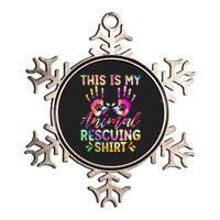 This Is My Animal Rescuing Tie Dye Dog Cat Rescue Metallic Star Ornament