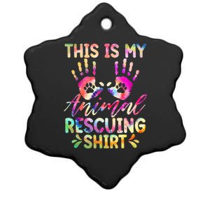 This Is My Animal Rescuing Tie Dye Dog Cat Rescue Ceramic Star Ornament