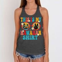 This Is My Hawaiian Shirt Tropical Luau Costume Party Hawaii Women's Knotted Racerback Tank