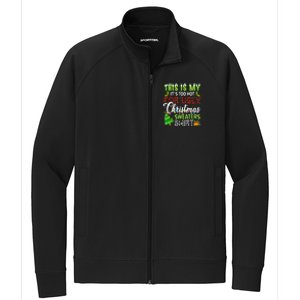 This Is My ItS Too Hot For Ugly Christmas Sweaters Holiday Stretch Full-Zip Cadet Jacket