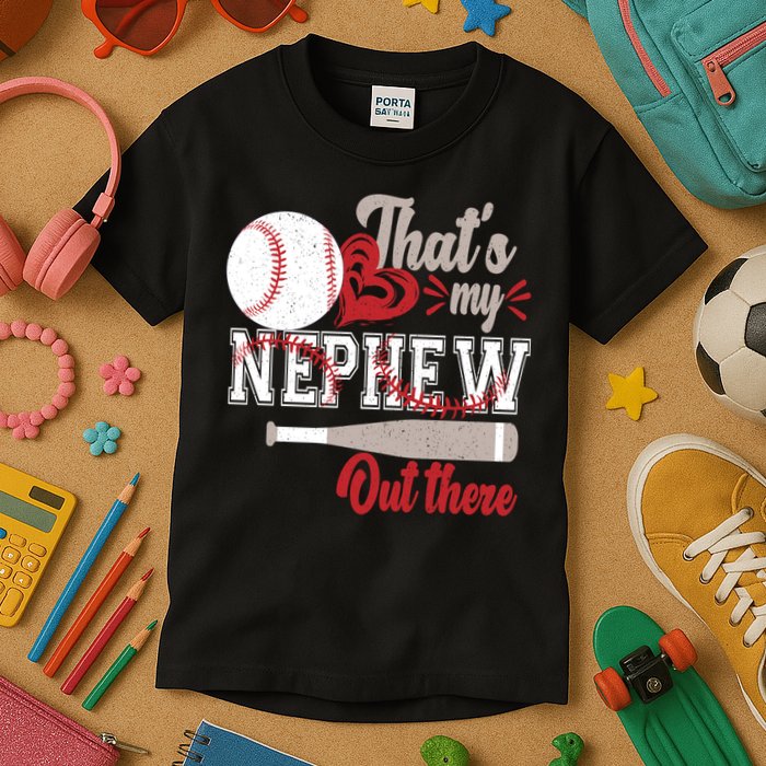 That Is My Nephew Out There Baseball Kids T-Shirt