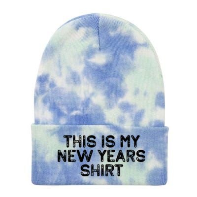 This Is My New Years Meaningful Gift Funny New Years Eve Supplies 2024 Gift Tie Dye 12in Knit Beanie