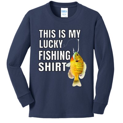 This Is My Lucky Fishing Gift For Fisherman Kids Long Sleeve Shirt