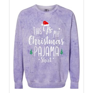 This Is My Christmas Pajama Shirt Xmas Christmas Tree Colorblast Crewneck Sweatshirt