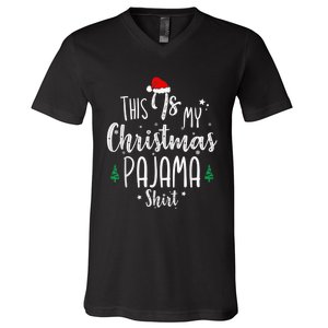 This Is My Christmas Pajama Shirt Xmas Christmas Tree V-Neck T-Shirt