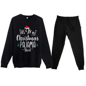 This Is My Christmas Pajama Shirt Xmas Christmas Tree Premium Crewneck Sweatsuit Set