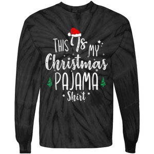 This Is My Christmas Pajama Shirt Xmas Christmas Tree Tie-Dye Long Sleeve Shirt