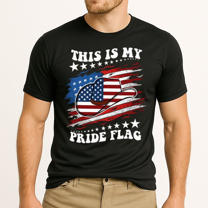This Is My Pride Flag Usa American 4th Of July Cowboy Hat Cooling Performance Crew T-Shirt