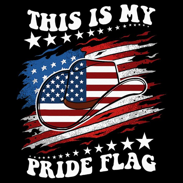 This Is My Pride Flag Usa American 4th Of July Cowboy Hat Cooling Performance Crew T-Shirt