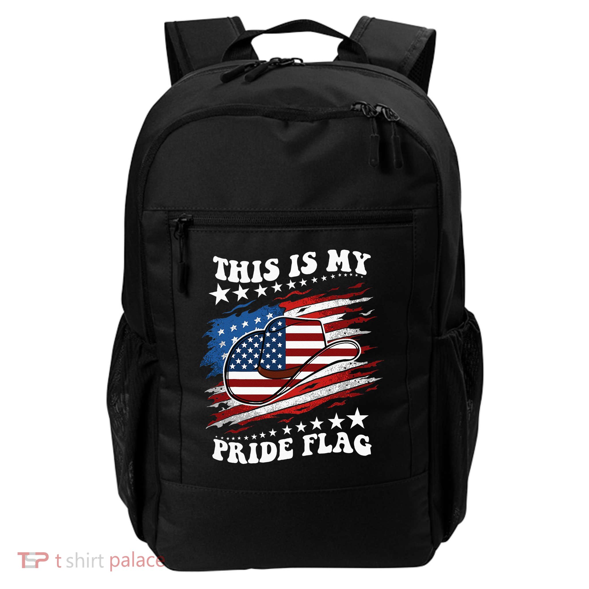 This Is My Pride Flag Usa American 4th Of July Cowboy Hat Backpack
