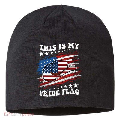 This Is My Pride Flag Usa American 4th Of July Cowboy Hat Sustainable Beanie