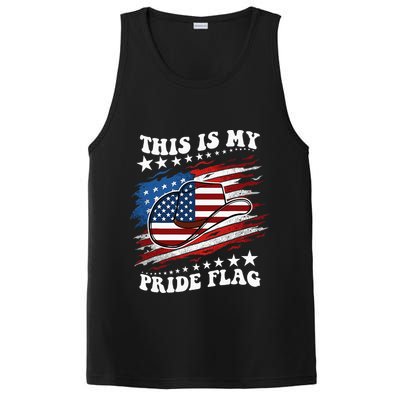 This Is My Pride Flag Usa American 4th Of July Cowboy Hat PosiCharge Competitor Tank