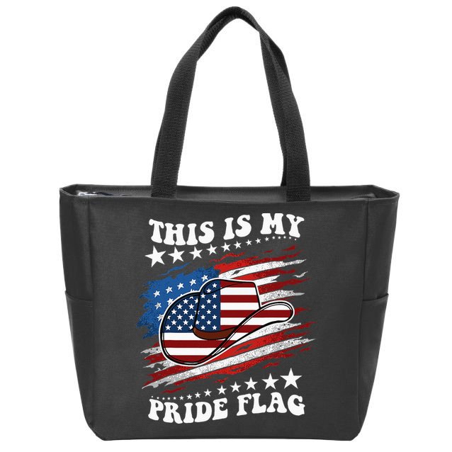 This Is My Pride Flag Usa American 4th Of July Cowboy Hat Zip Tote Bag