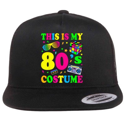 This Is My 80s Costume Fancy Dress Party IdeaHalloween Flat Bill Trucker Hat