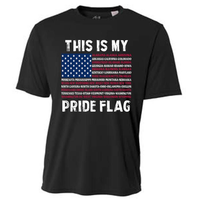 This Is My Pride Flag USA US Flag Patriotic Cooling Performance Crew T-Shirt