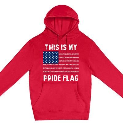 This Is My Pride Flag USA US Flag Patriotic Premium Pullover Hoodie