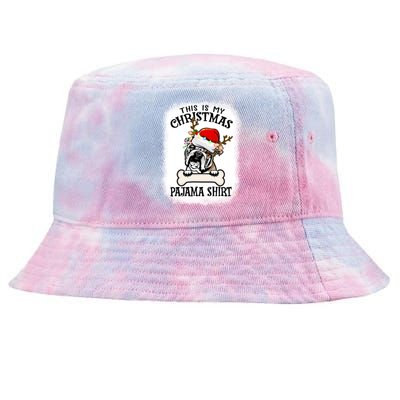 This Is My Christmas English Bulldog Dog Pajama Merry Xmas Funny Gift Tie-Dyed Bucket Hat