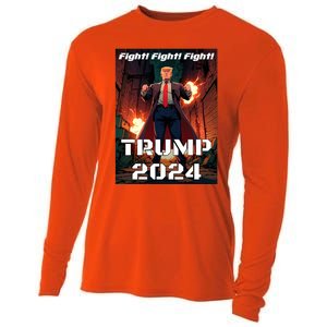 Trump Is My President 2024 Fight! Fight! Fight! Gift Cooling Performance Long Sleeve Crew