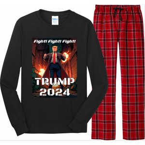 Trump Is My President 2024 Fight! Fight! Fight! Gift Long Sleeve Pajama Set