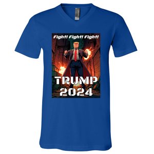 Trump Is My President 2024 Fight! Fight! Fight! Gift V-Neck T-Shirt